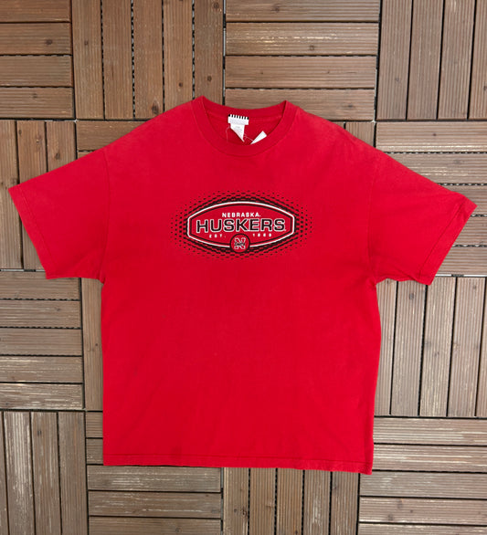 Nebraska Cornhuskers Est. 1869 Graphic Tee | Size X-Large | Vintage 2000s College Red T-Shirt |