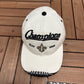 New Orleans Saints Super Bowl XLIV Champions Hat | Strap Back | Vintage 2000s NFL Football White Cap |