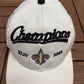 New Orleans Saints Super Bowl XLIV Champions Hat | Strap Back | Vintage 2000s NFL Football White Cap |