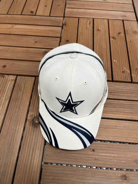 Dallas Cowboys Embroidered Graphic Hat | One Size | Vintage 2000s NFL Football White Cap |