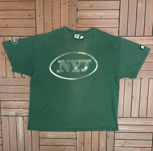 New York Jets Graphic Tee | Size XX-Large | Vintage 1990s NFL Football Green T-Shirt |