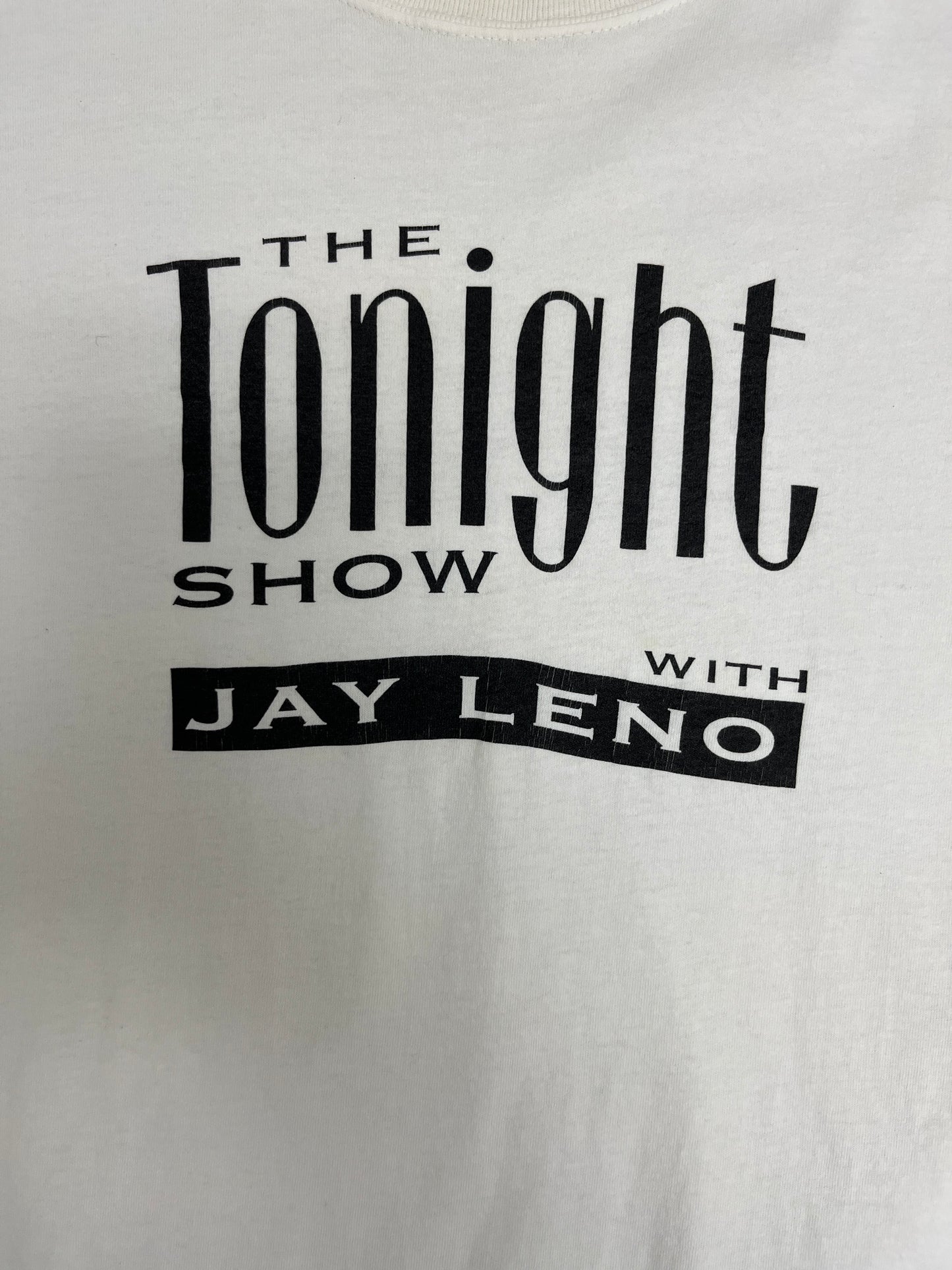 The Tonight Show With Jay Leno Graphic Tee | Size Large | Vintage 2000s Talk Show Host White T-Shirt |