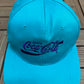 Coca-Cola Embroidered Graphic Hat | Snap Back | Vintage 1990s Promotional Teal Cap |