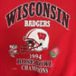 Wisconsin Badgers Rose Bowl 1994 Champions Graphic Crewneck | Size Medium | Vintage 1990s College Red Sweater |