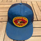 Anheuser-Busch Williamsburg Brewery Graphic Hat | Snap Back | Vintage 1990s Beer Alcohol Promotional Blue Trucker Cap |