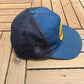 Anheuser-Busch Williamsburg Brewery Graphic Hat | Snap Back | Vintage 1990s Beer Alcohol Promotional Blue Trucker Cap |