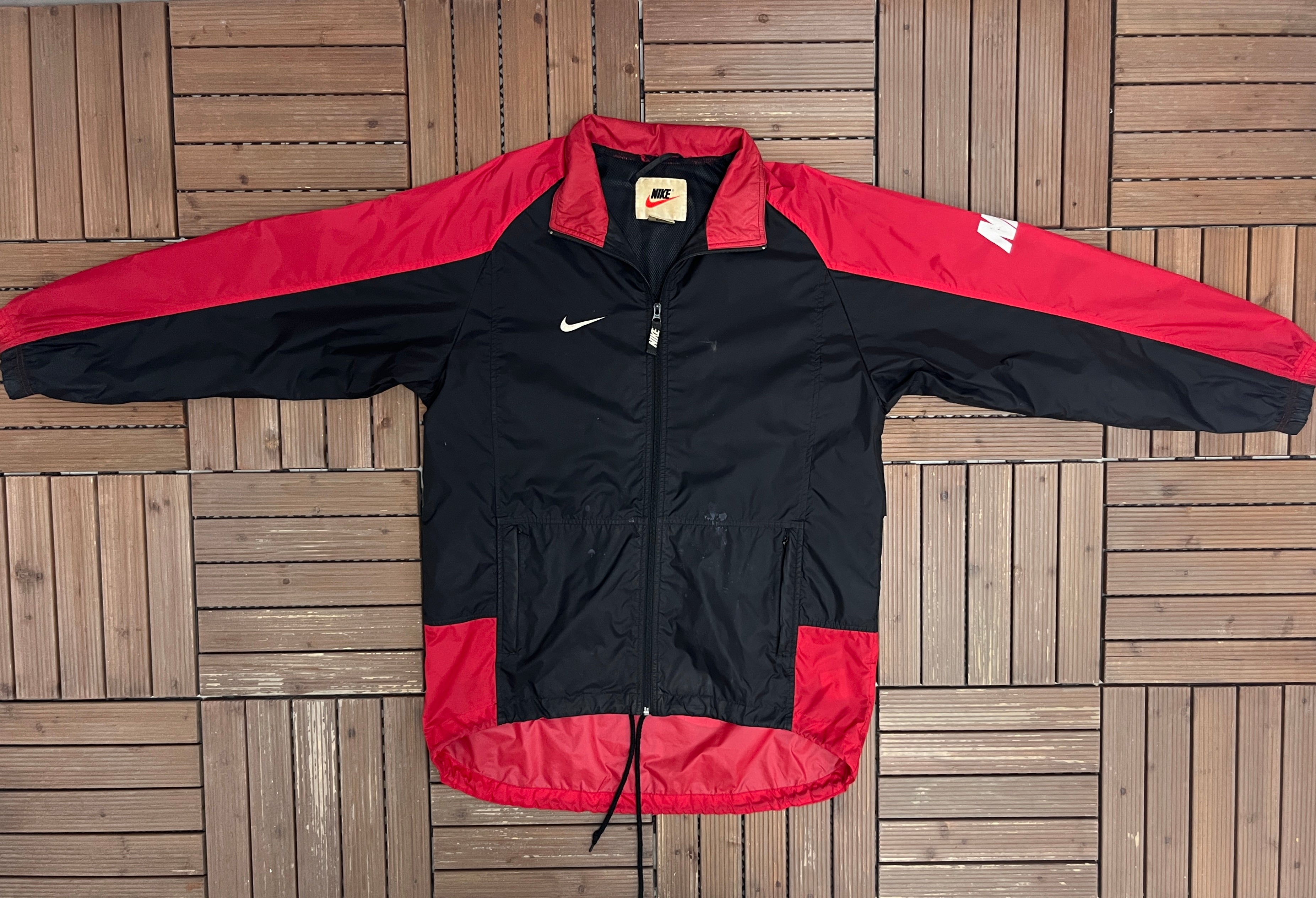 nike windbreaker red black