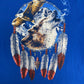 Wolf & Eagle Dreamcatcher Graphic Tee | Size XX-Large | Vintage 2000s Animal Blue T-Shirt |