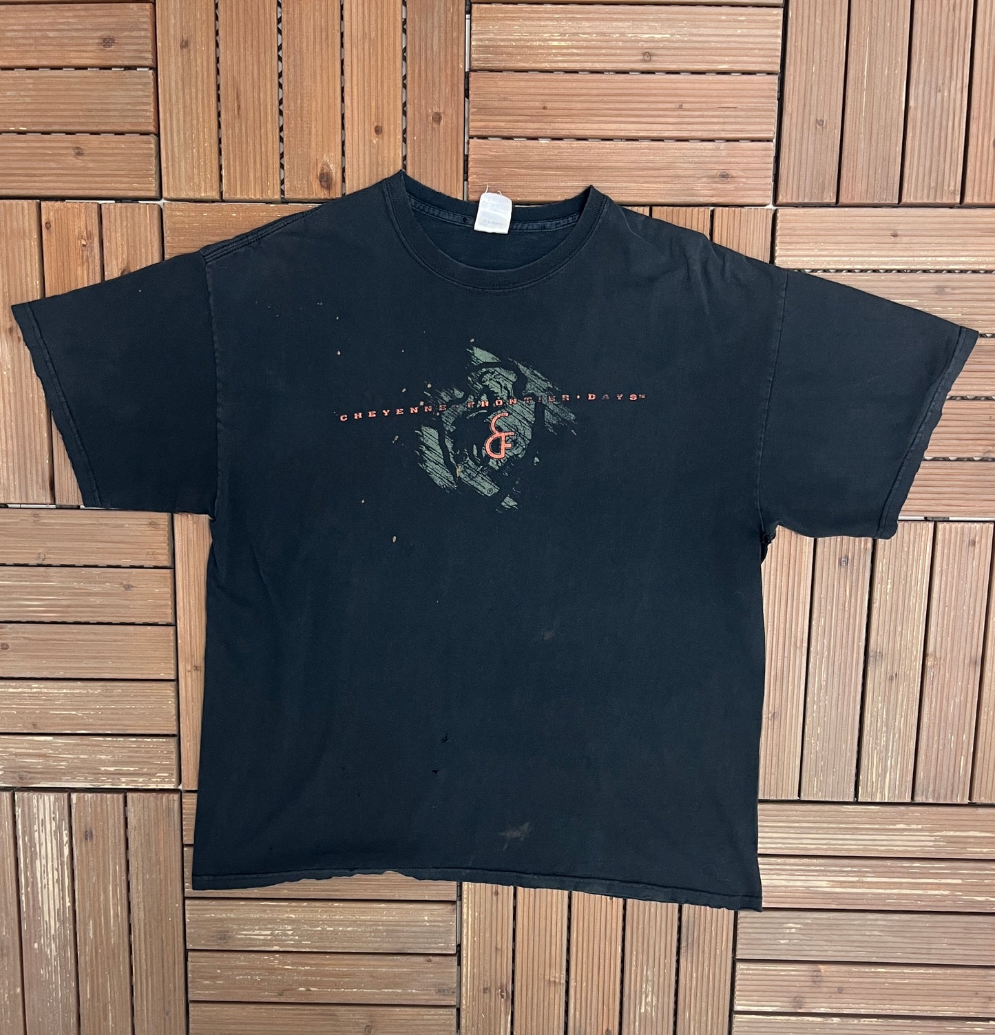 Cheyenne Frontier Days Graphic Tee | Size X-Large | Vintage 2000s Promotional Black T-Shirt |