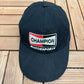 Champion Motorsports Crew Graphic Hat | Metal Clasp | Vintage 2000s Racing Black Cap |