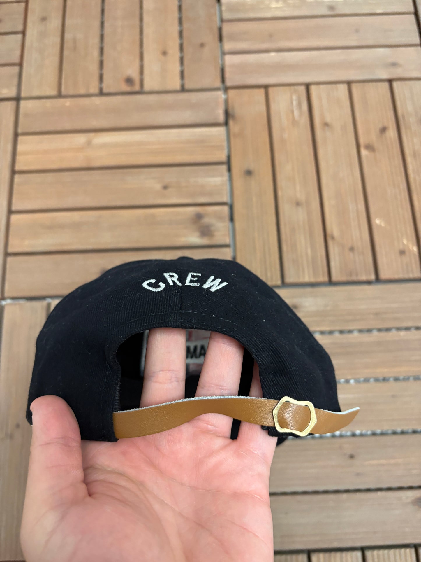 Champion Motorsports Crew Graphic Hat | Metal Clasp | Vintage 2000s Racing Black Cap |