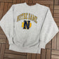 Notre Dame Fighting Irish Graphic Crewneck | Size X-Large | Vintage 1990s Reverse Weave College Grey Sweater |