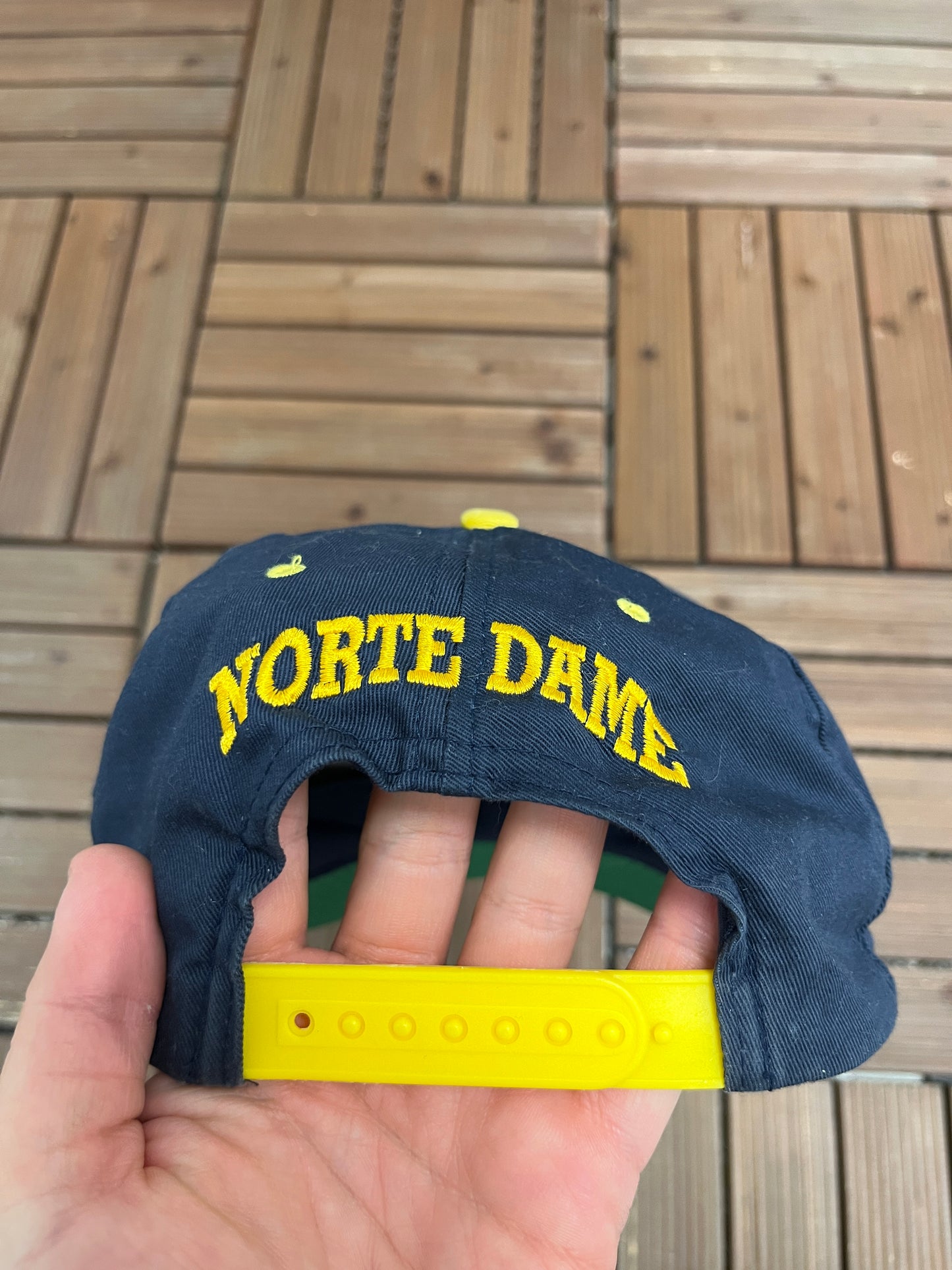 Notre Dame Fighting Irish Taz Graphic Hat | Snap Back | Vintage 1990s College Blue Cap |