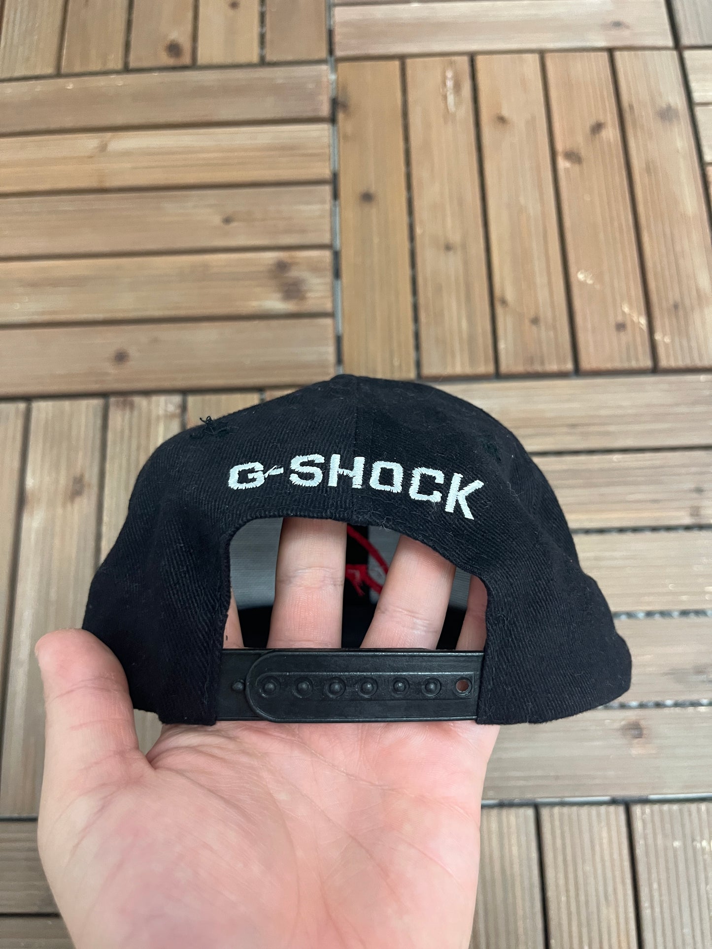 G-Shock Embroidered Graphic Hat | Snap Back | Vintage 1990s Promotional Black Cap |