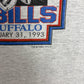 Dallas Cowboys vs. Buffalo Bills Super Bowl XXVII Graphic Tee | Size X-Large | Vintage 1990s NFL Football Grey T-Shirt |