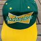 Budweiser Embroidered Graphic Hat | Snap Back | Vintage 1990s Promotional Green Cap |