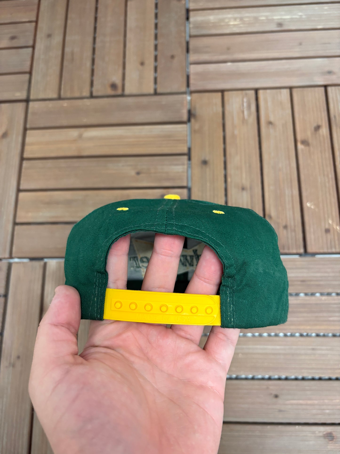 Budweiser Embroidered Graphic Hat | Snap Back | Vintage 1990s Promotional Green Cap |