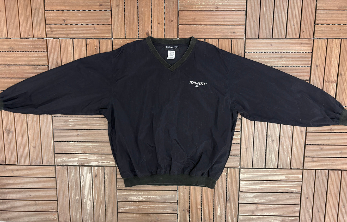 Top-Flite XL Golf Graphic Windbreaker | Size Large | Vintage 2000s Golf Black Windbreaker |