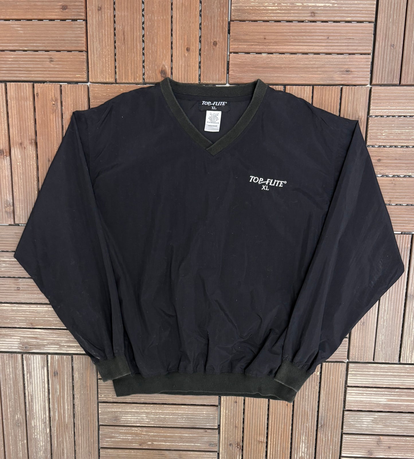 Top-Flite XL Golf Graphic Windbreaker | Size Large | Vintage 2000s Golf Black Windbreaker |