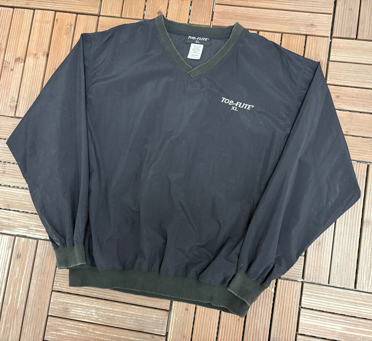 Top-Flite XL Golf Graphic Windbreaker | Size Large | Vintage 2000s Golf Black Windbreaker |