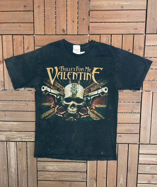 Bullet for My Valentine Graphic Tee | Size Medium | Vintage 2000s Heavy Metal Band Black T-Shirt |