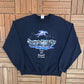 Wolves Leader Of The Pack Bancroft, ON Graphic Crewneck | Size X-Large | Vintage 2000s Tourist Promotional Blue Sweater |