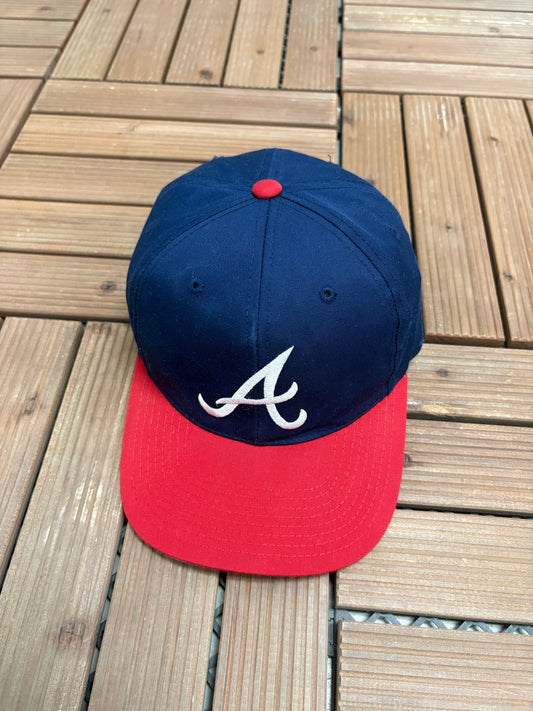 Atlanta Braves Embroidered Hat | Snap Back | Vintage 2000s MLB Baseball Blue Cap |