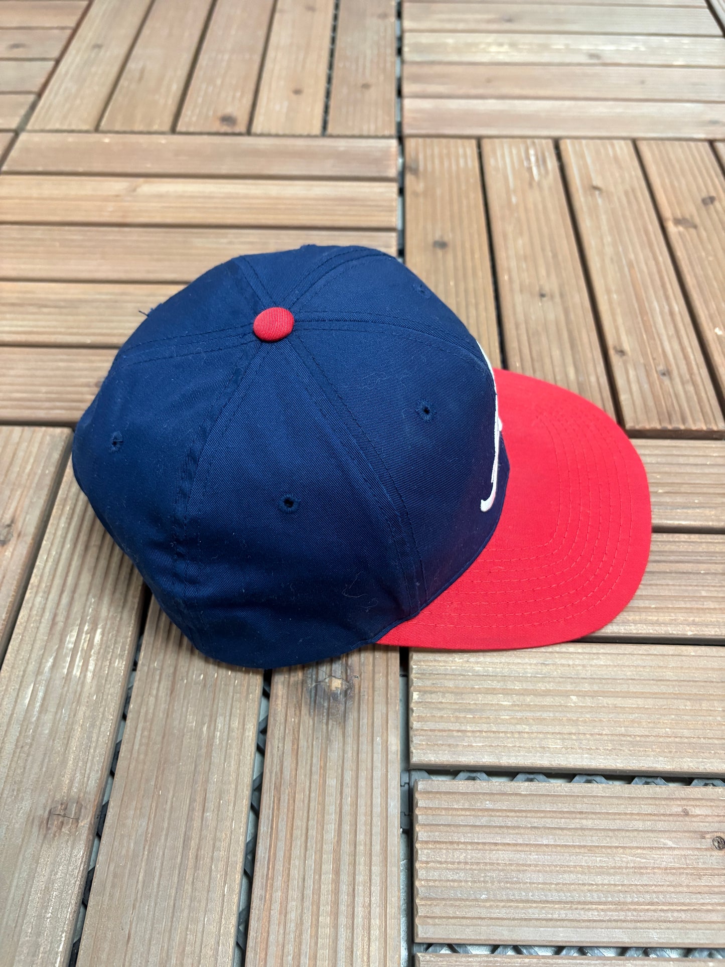 Atlanta Braves Embroidered Hat | Snap Back | Vintage 2000s MLB Baseball Blue Cap |