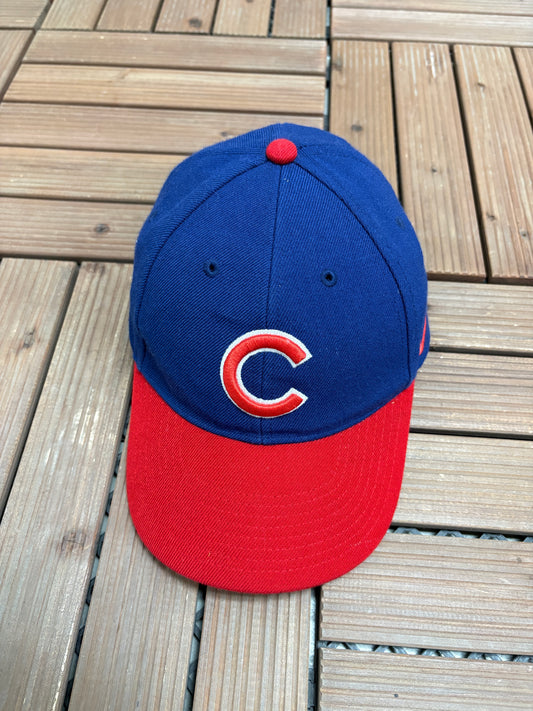 Chicago Cubs Nike Embroidered Graphic Hat | Strap Back | Vintage 2000s MLB Baseball Blue Cap |