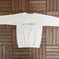 Detroit Spell Out Embroidered Graphic Crewneck | Size Medium | Vintage 1990s Made in USA White Sweater |