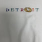 Detroit Spell Out Embroidered Graphic Crewneck | Size Medium | Vintage 1990s Made in USA White Sweater |