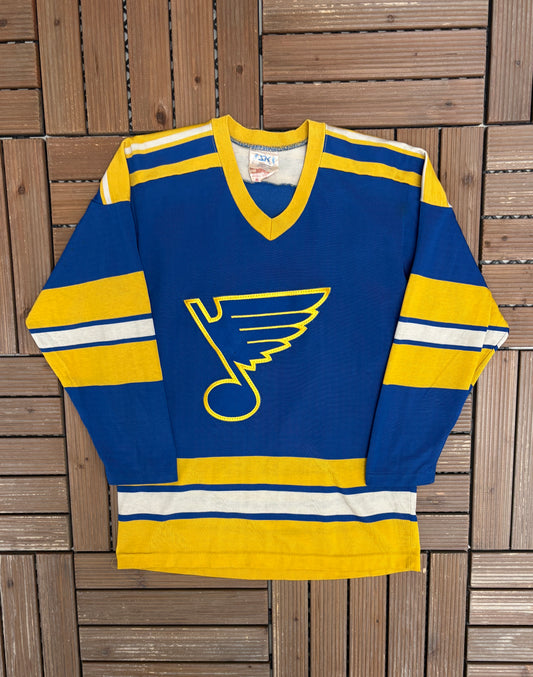 St. Louis Blues Hockey Jersey | Size X-Large | Vintage 1980s NHL Hockey Blue Jersey |