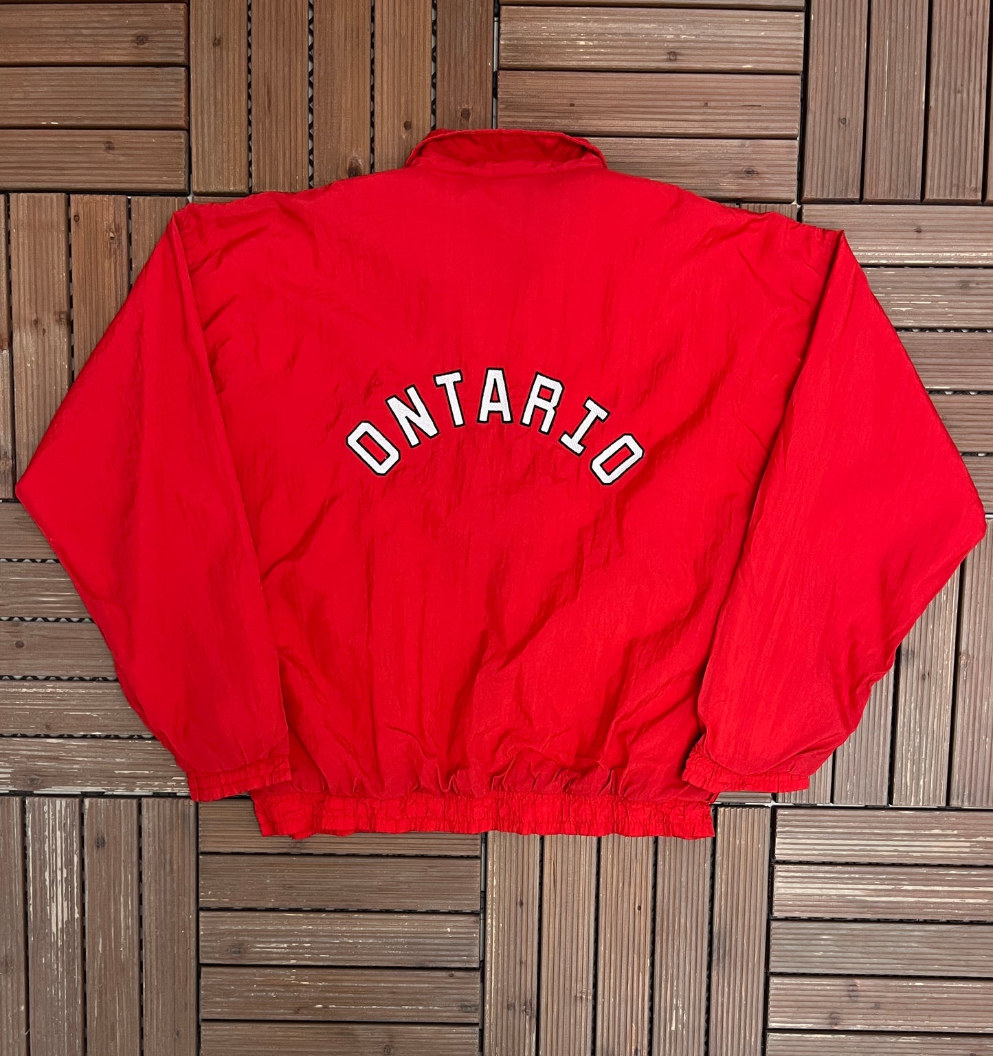 Canada Winter Games Team Ontario Windbreaker Jacket | Size Medium | Vintage 1990s Tennis Red Jacket |