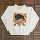 Abstract Native Art Graphic Crewneck | Size X-Large | Vintage 1990s Tourist Promotional White Sweater |