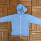 Court Casuals Blank Blue Zip Up Hoodie | Size Medium | Vintage 1990s Blank Light Blue Sweatshirt |