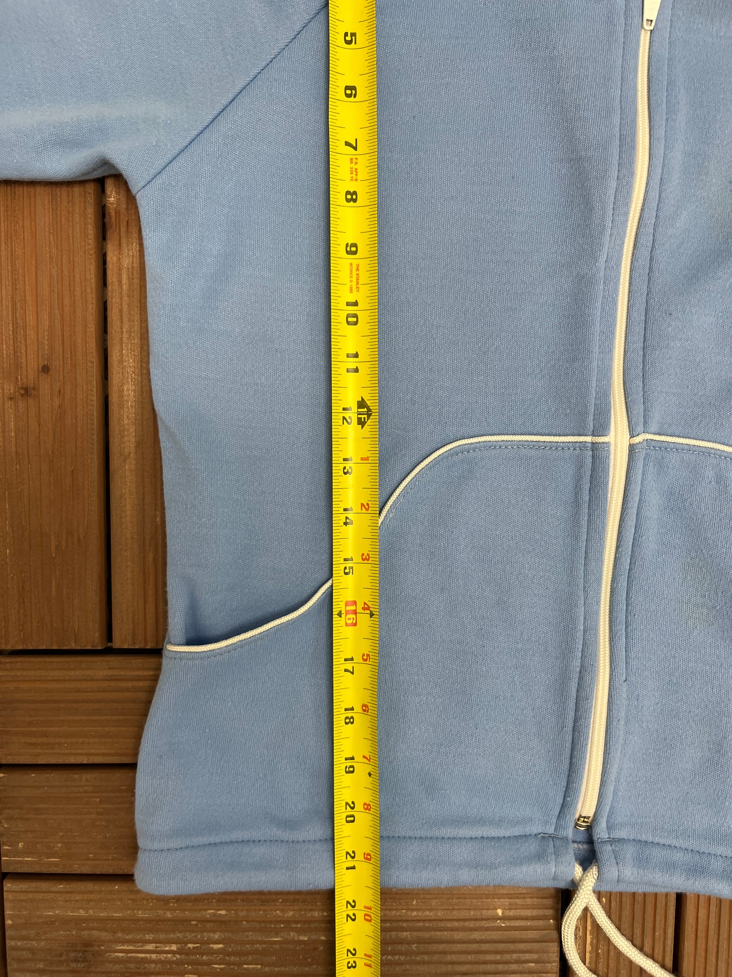 Court Casuals Blank Blue Zip Up Hoodie | Size Medium | Vintage 1990s Blank Light Blue Sweatshirt |