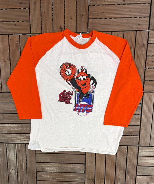 Baltimore Orioles Catch Orioles Magic Graphic Tee | Size X-Large | Vintage 1980s MLB Baseball White T-Shirt |