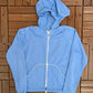 Court Casuals Blank Blue Zip Up Hoodie | Size Medium | Vintage 1990s Blank Light Blue Sweatshirt |