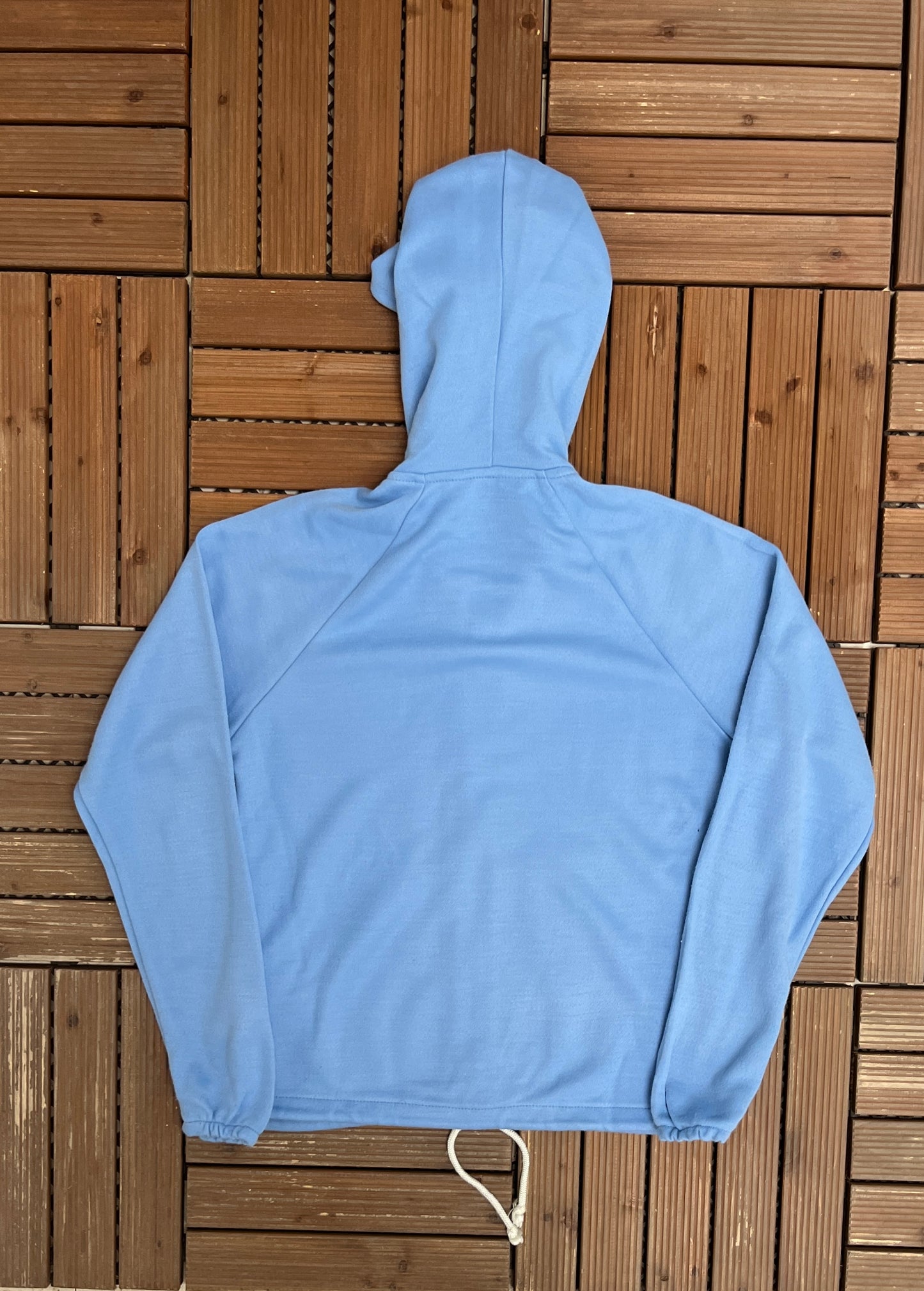 Court Casuals Blank Blue Zip Up Hoodie | Size Medium | Vintage 1990s Blank Light Blue Sweatshirt |