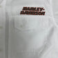 Harley Davidson Racing Graphic Tee | Size X-Large | Vintage 1990s Button Down White Shirt |