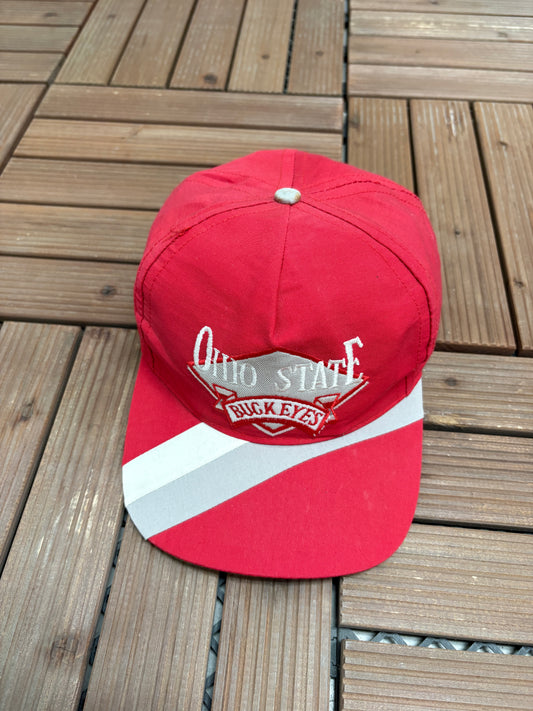 Ohio State Buckeyes Embroidered Graphic Hat | Snap Back | Vintage 1990s College Sports Red Cap |