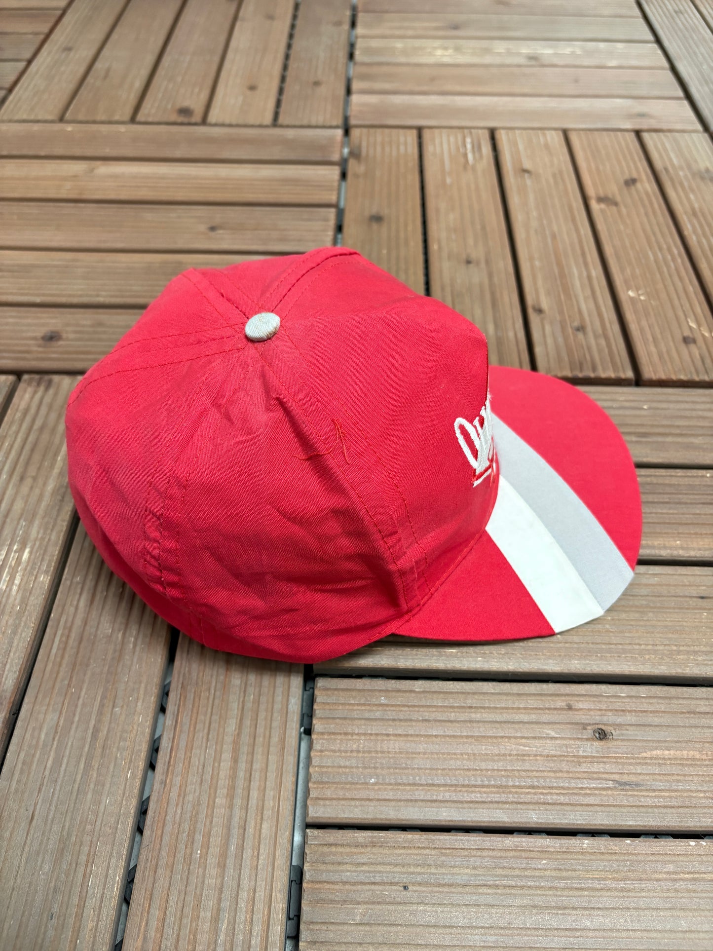 Ohio State Buckeyes Embroidered Graphic Hat | Snap Back | Vintage 1990s College Sports Red Cap |