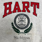 Hart, Michigan City Crest Graphic Crewneck | Size XX-Large | Vintage 1990s Tourist Promotional Grey Sweater |