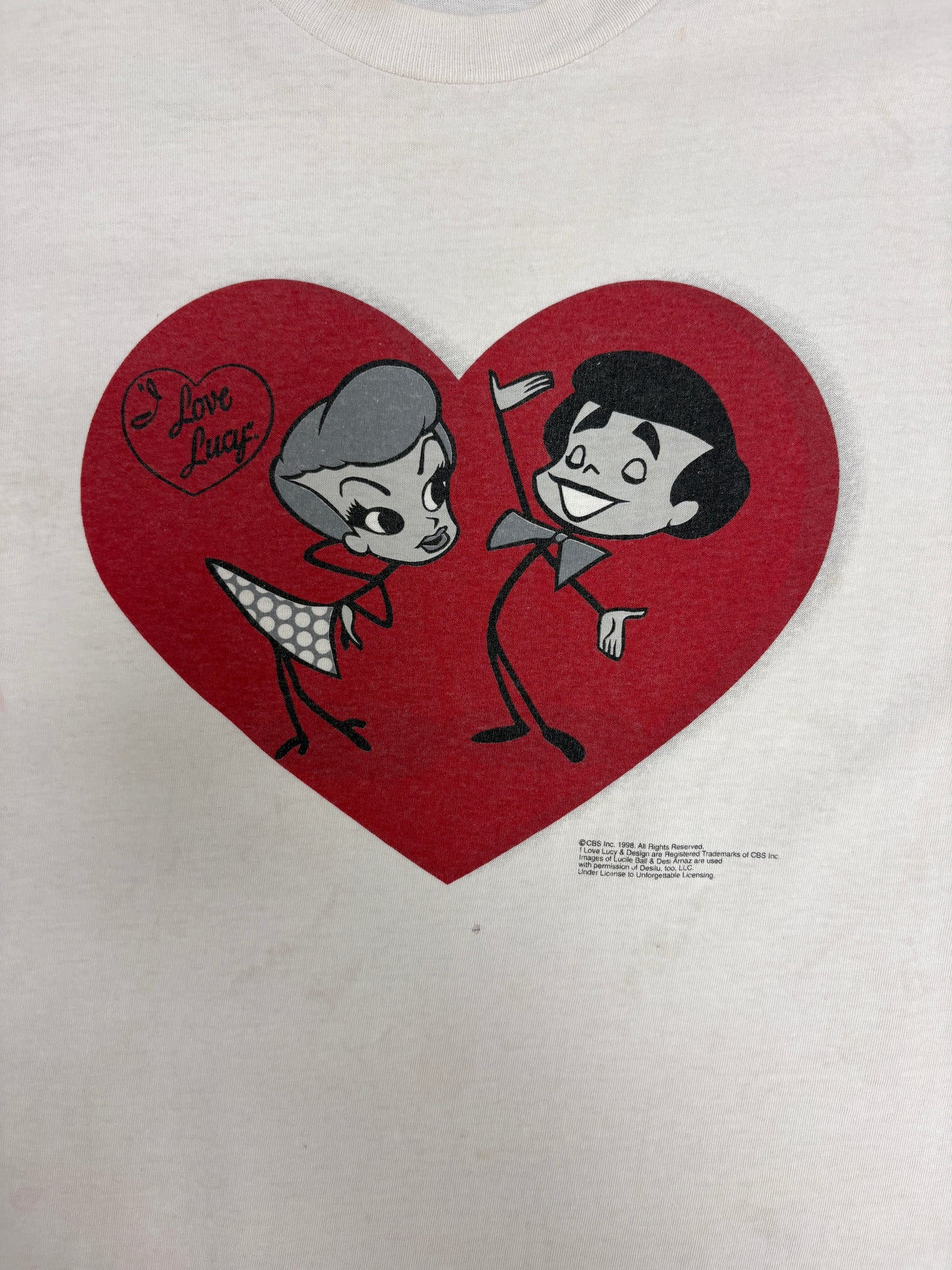 I Love Lucy Graphic Tee | Size Medium | Vintage 1990s Promotional White T-Shirt |