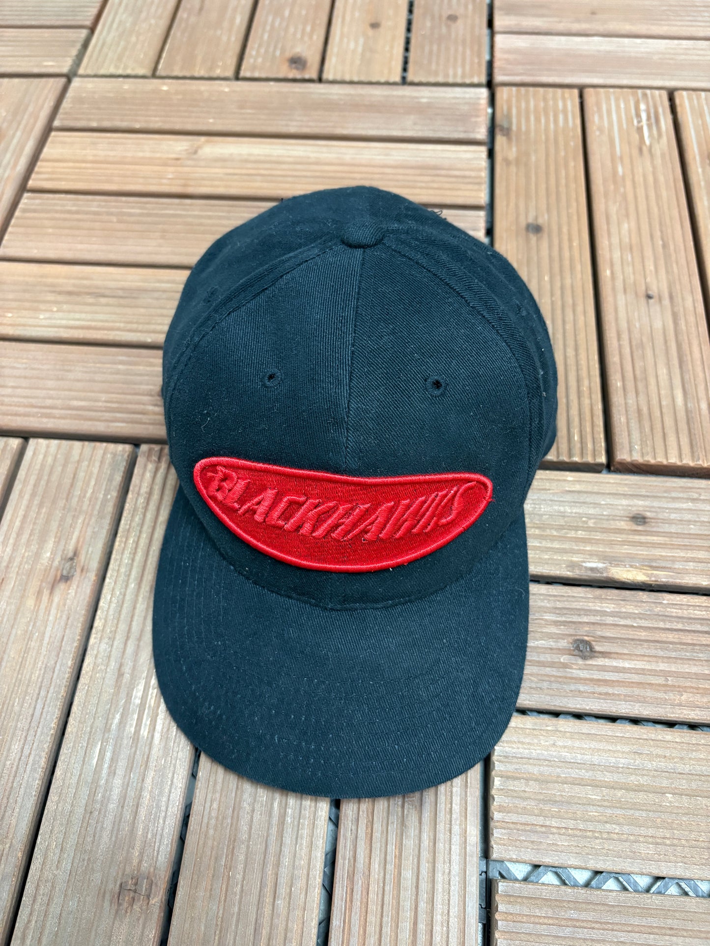 Chicago Blackhawks Graphic Hat | Snap Back | Vintage 1990s NHL Hockey Black Cap |