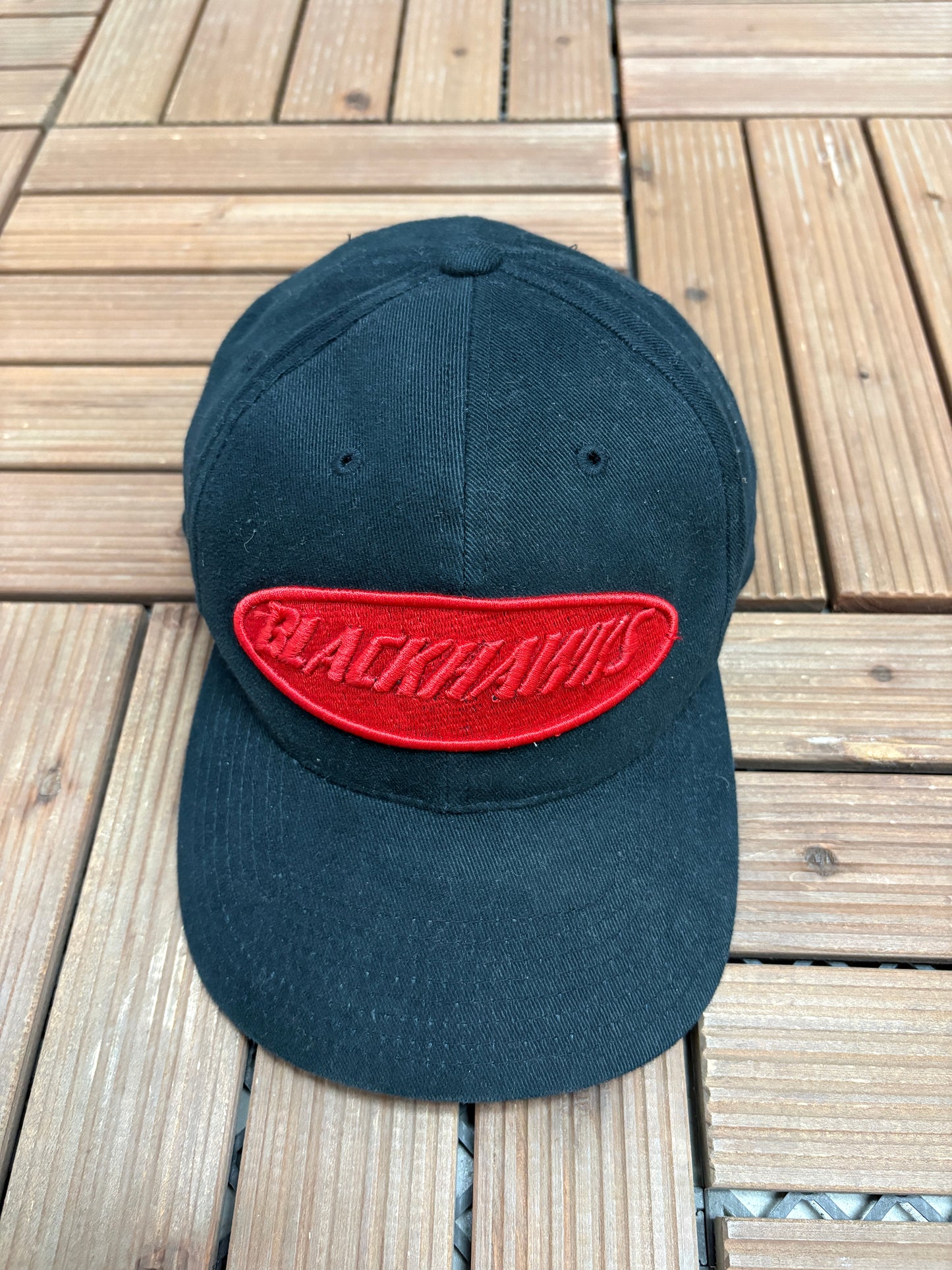 Chicago Blackhawks Graphic Hat | Snap Back | Vintage 1990s NHL Hockey Black Cap |