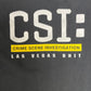 CSI Crime Scene Investigation Las Vegas Graphic Tee | Size Large | Vintage 2000s Promotional Black T-Shirt |