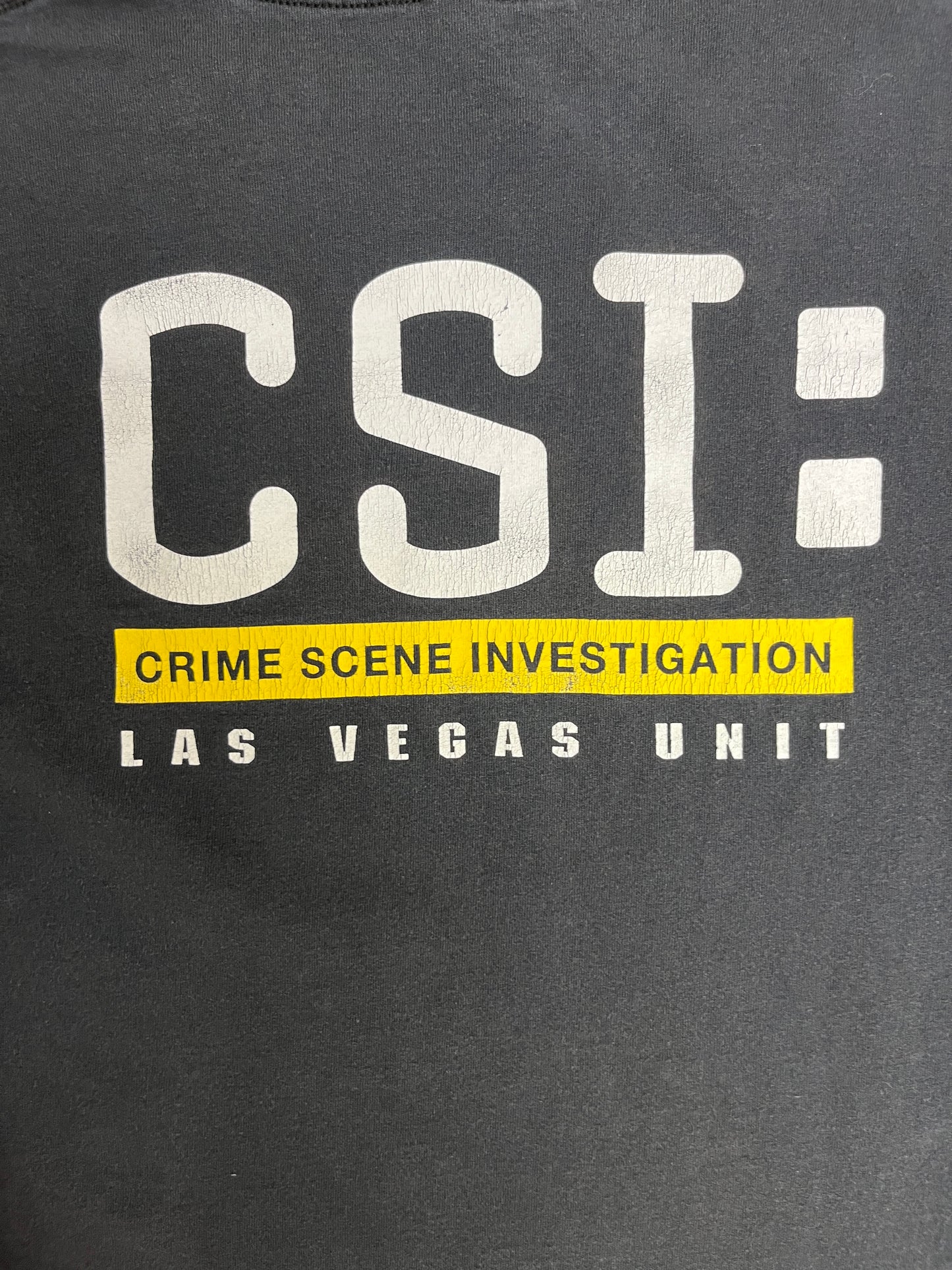 CSI Crime Scene Investigation Las Vegas Graphic Tee | Size Large | Vintage 2000s Promotional Black T-Shirt |