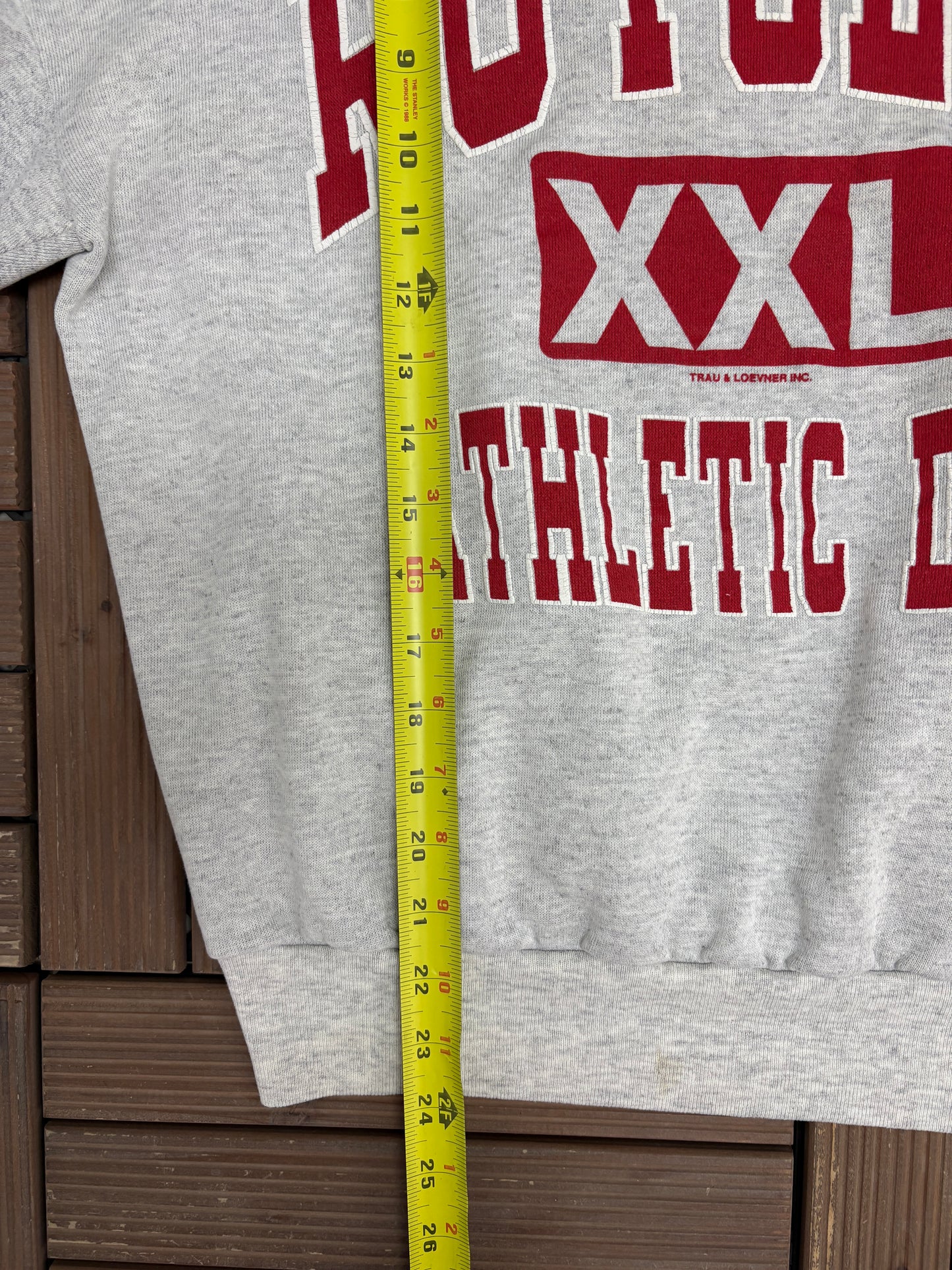 Rutgers Scarlet Knights Athletic Dept. Graphic Crewneck | Size Medium | Vintage 1990s College Grey Sweater |