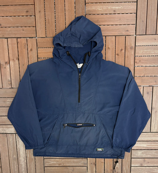L.L. Bean Windbreaker Jacket | Size X-Large | Vintage 1990s Branded Blue Windbreaker |